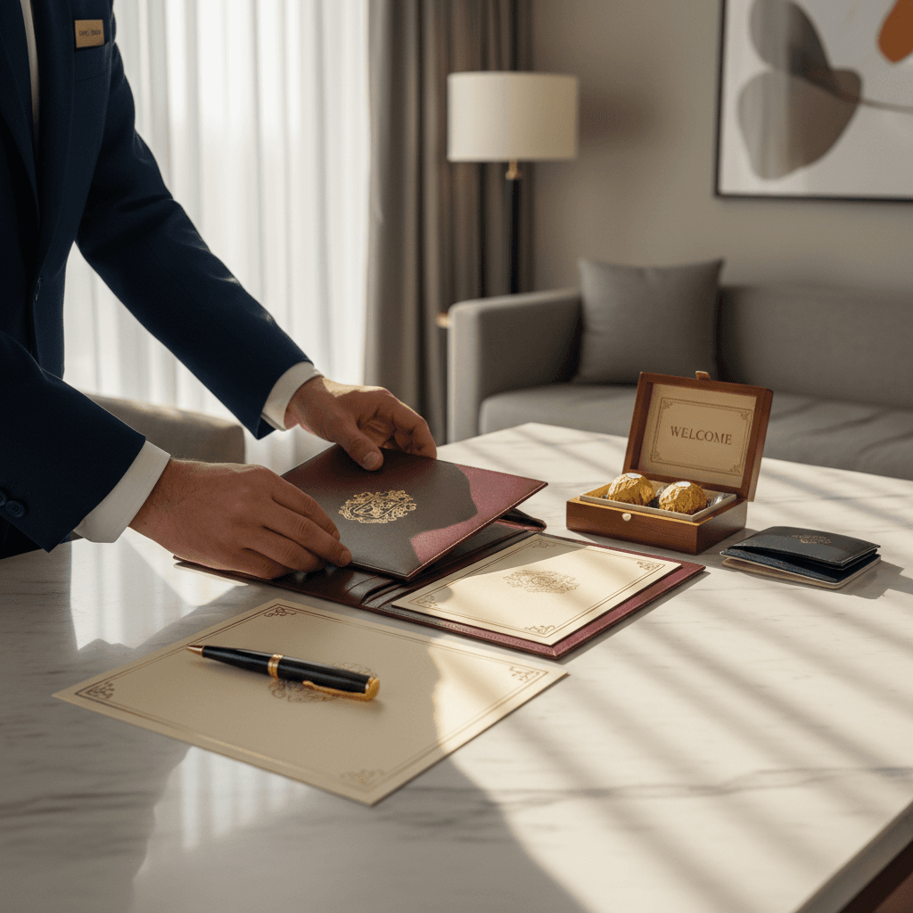 Concierge preparing luxury travel arrangements